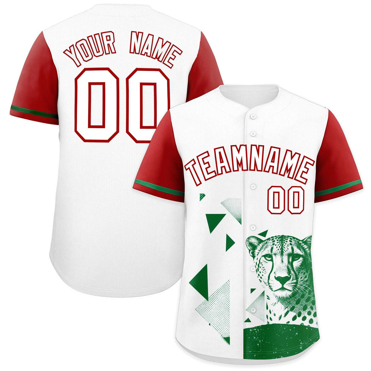 Custom Red White Raptor Series Raglan Sleeves Urban Style Baseball Jersey