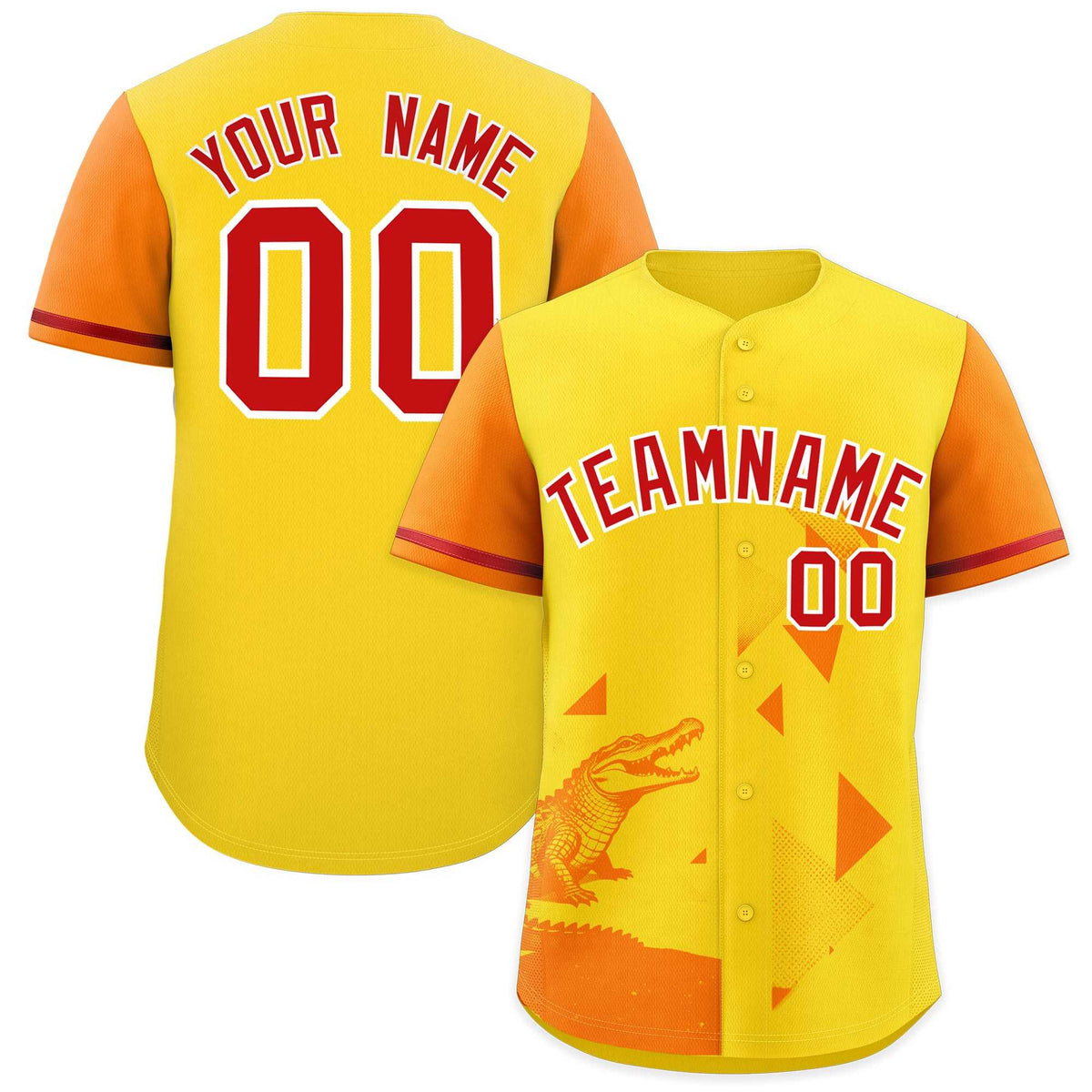 Custom Orange Gold Raptor Series Raglan Sleeves Casual Sports Baseball Jersey