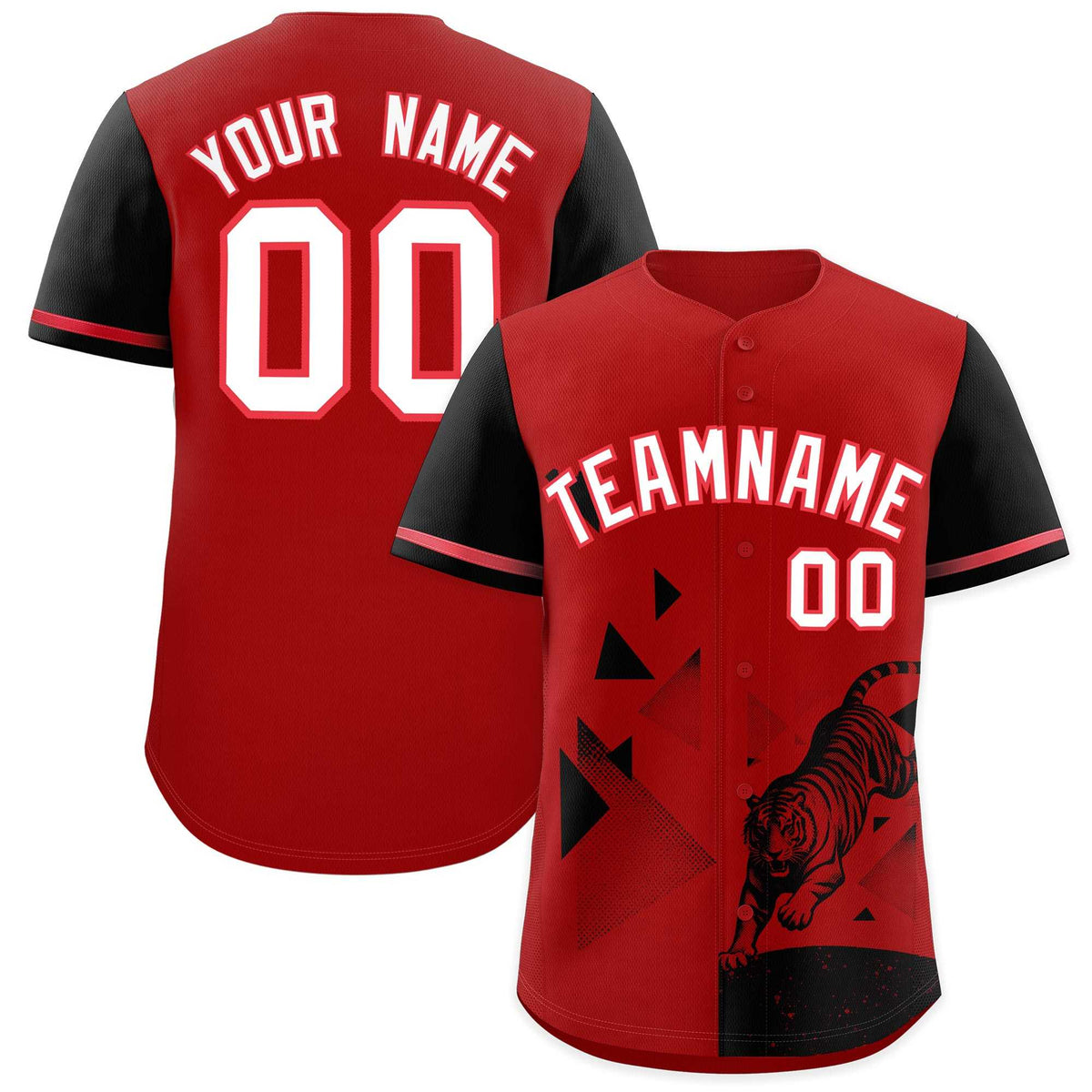 Custom Black Red Raptor Series Raglan Sleeves Lightweight Baseball Jersey