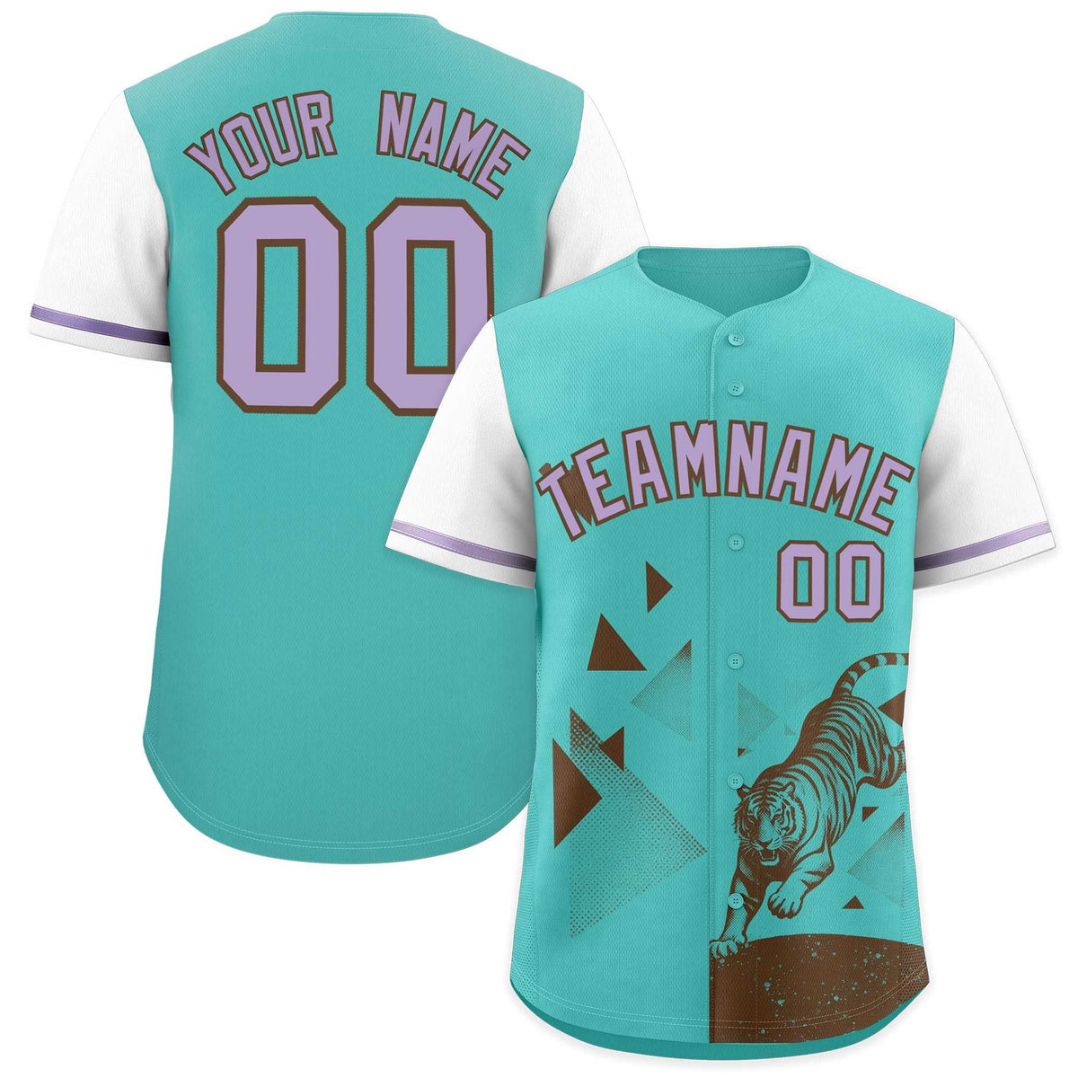 Custom White Teal Raptor Series Raglan Sleeves Breathable Baseball Jersey