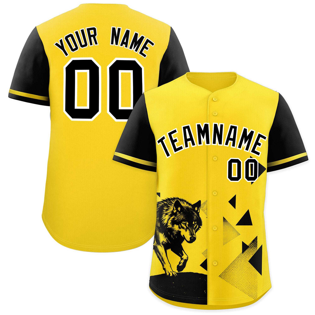 Custom Black Gold Raptor Series Raglan Sleeves Wrinkle-Resistant Baseball Jersey