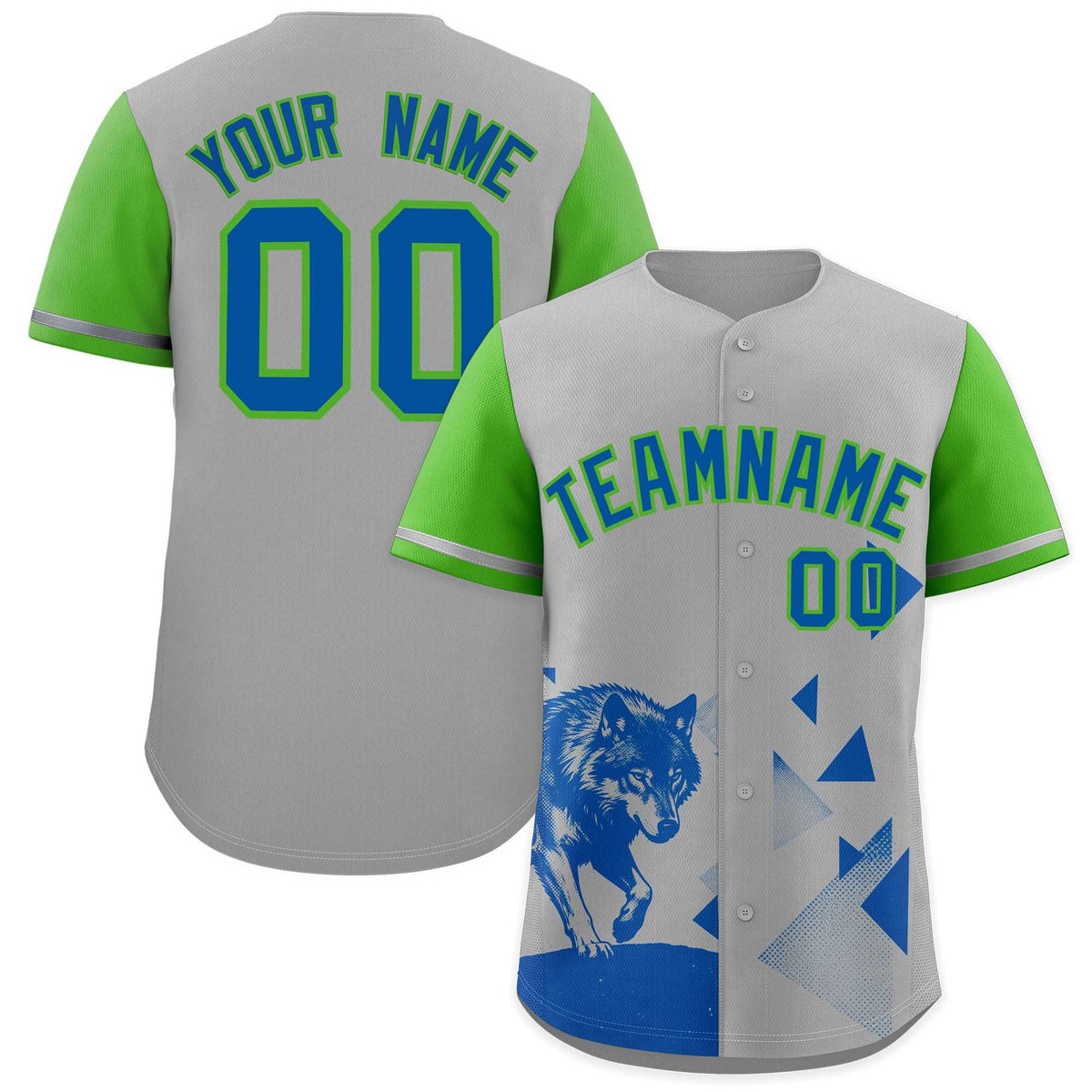 Custom Light Green Gray Raptor Series Raglan Sleeves Street Style Baseball Jersey