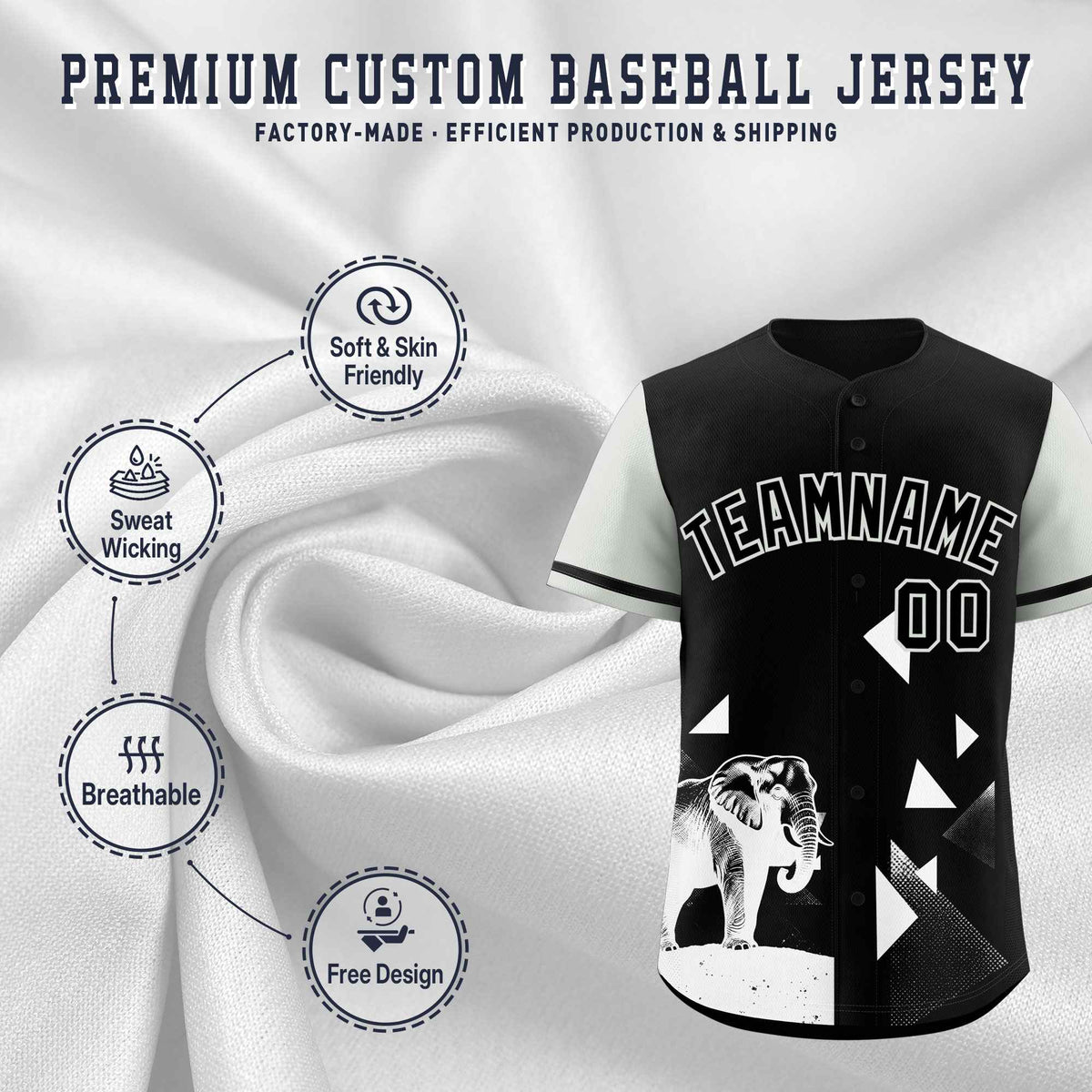 Custom Gray Black Raptor Series Raglan Sleeves Drapable Baseball Jersey