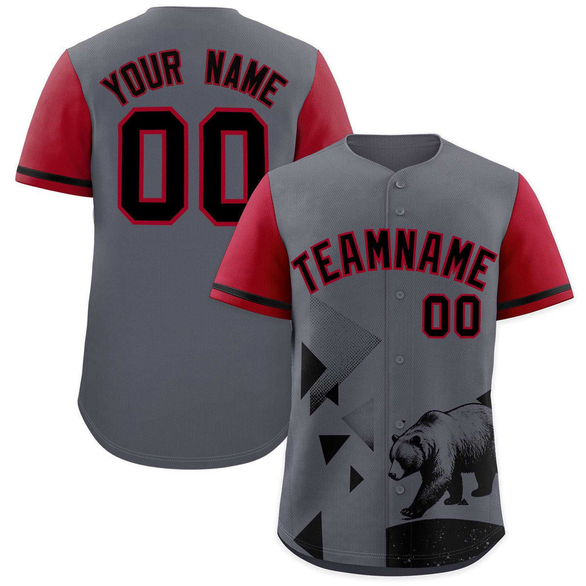 Custom Gray Scarlet Raptor Series Raglan Sleeves Urban Style Baseball Jersey