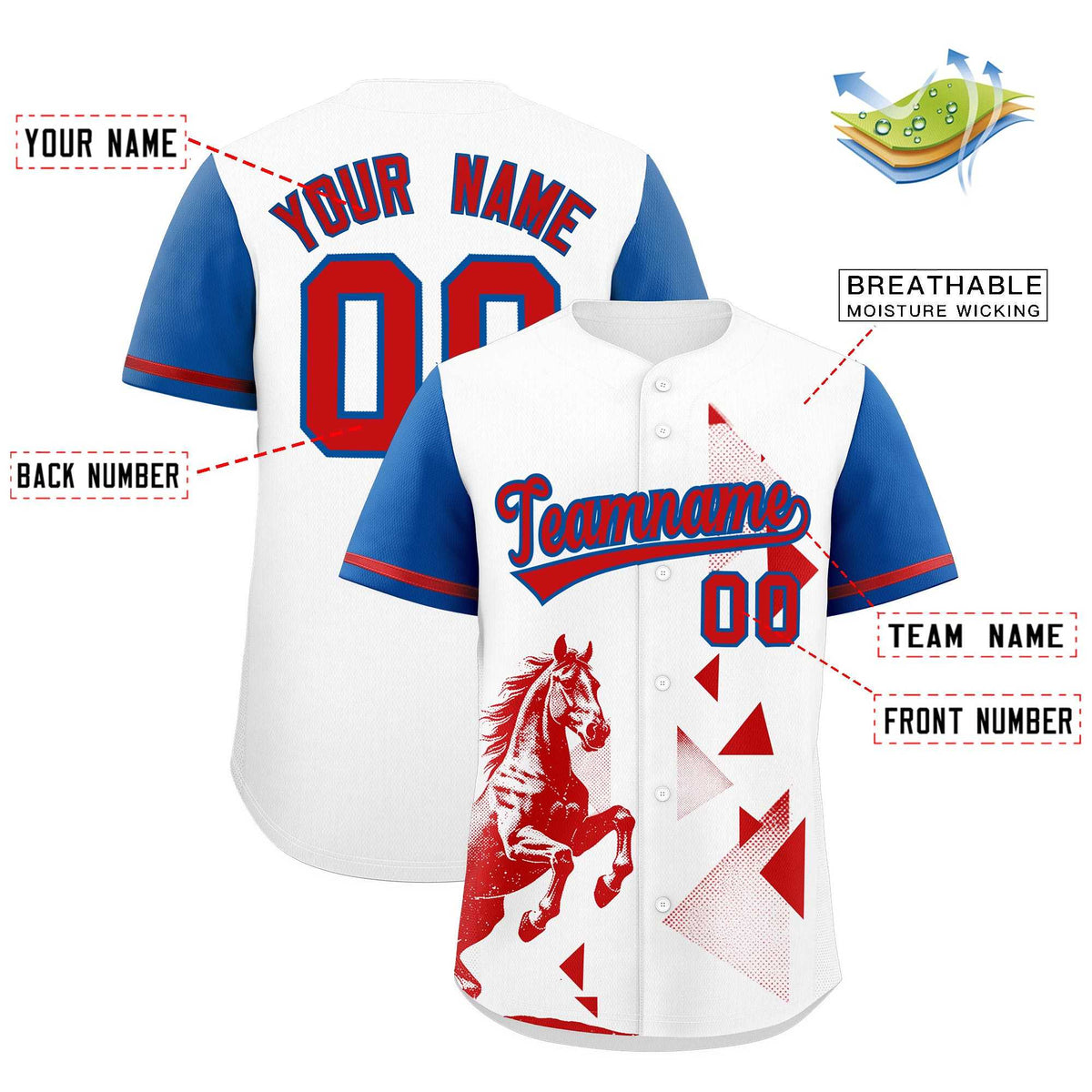Custom Royal White Raptor Series Raglan Sleeves Lightweight Baseball Jersey |KXKSHOP