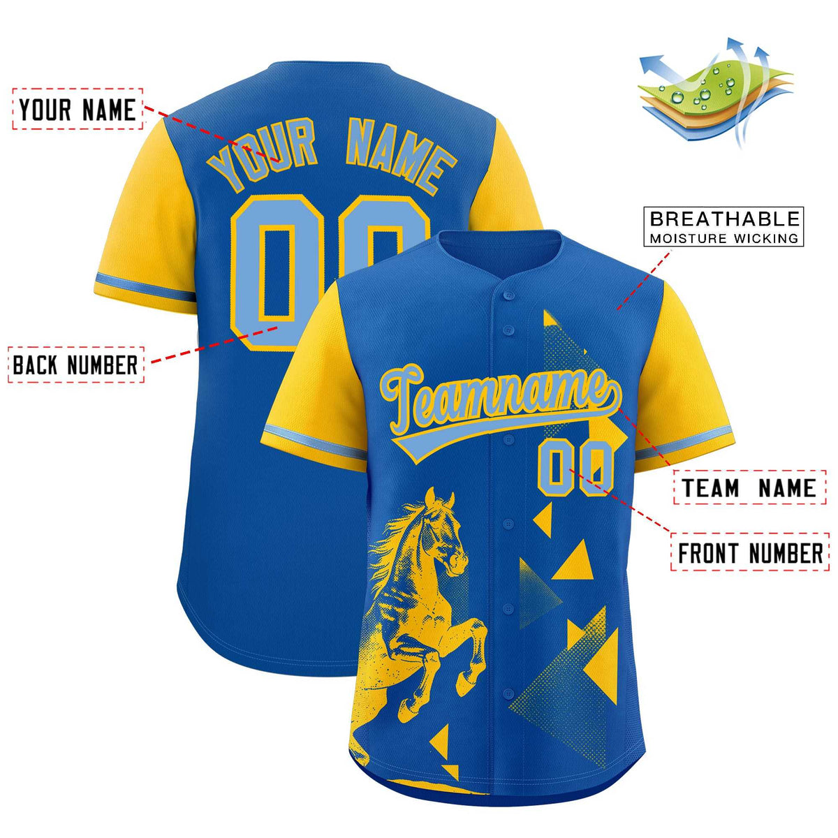 Custom Yellow Royal Raptor Series Raglan Sleeves Breathable Baseball Jersey |KXKSHOP