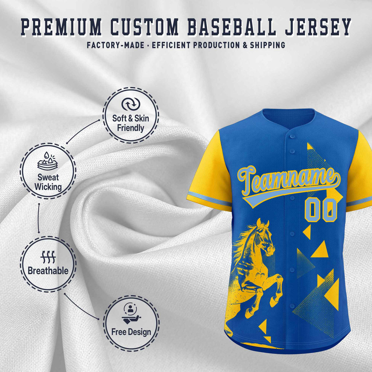 Custom Yellow Royal Raptor Series Raglan Sleeves Breathable Baseball Jersey |KXKSHOP