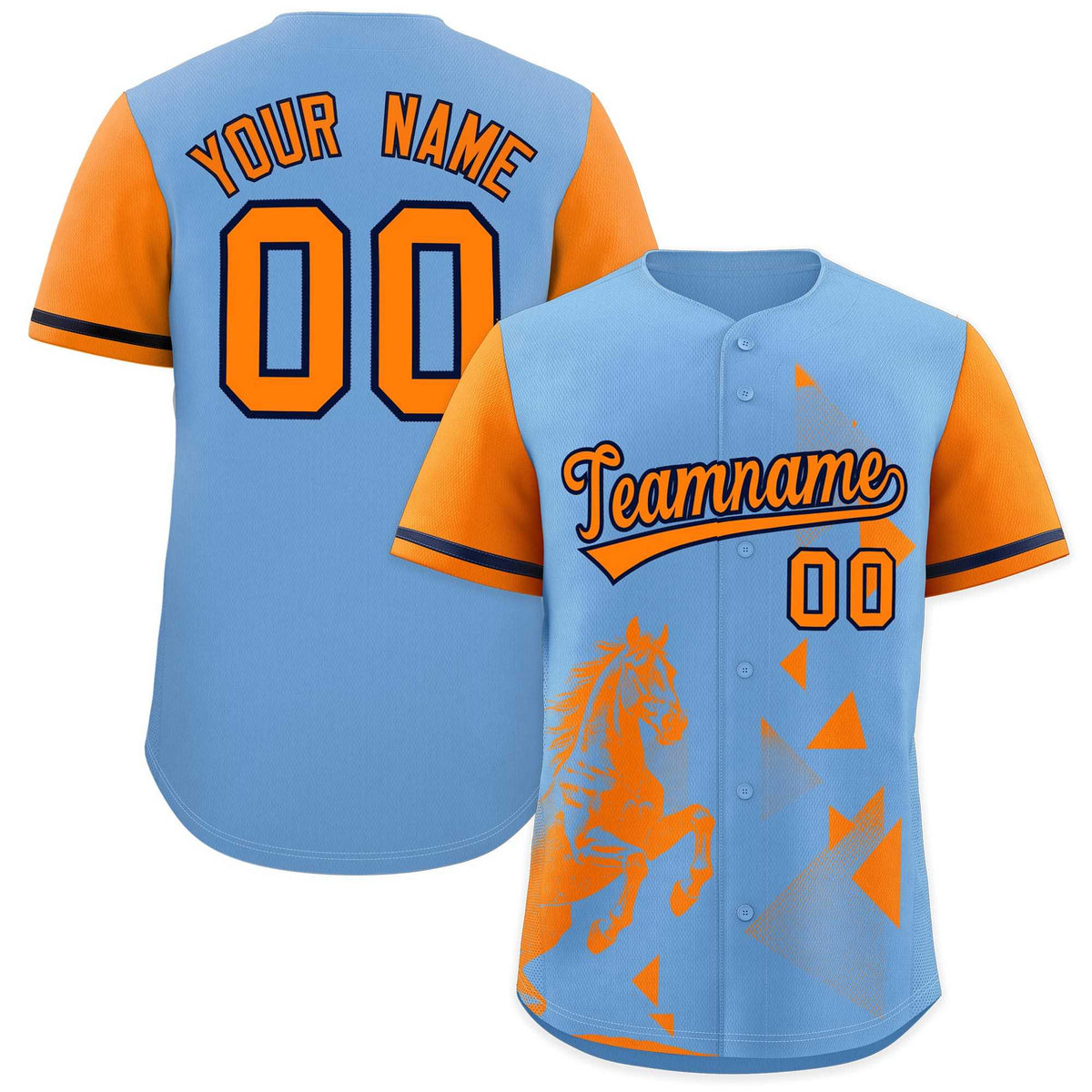 Custom Orange Powder Blue Raptor Series Raglan Sleeves Street Style Baseball Jersey |KXKSHOP