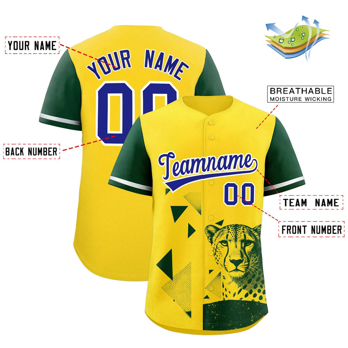 Custom Dark Green Yellow Raptor Series Raglan Sleeves Hip Hop Baseball Jersey |KXKSHOP