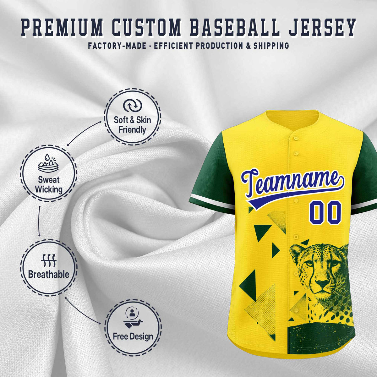 Custom Dark Green Yellow Raptor Series Raglan Sleeves Hip Hop Baseball Jersey |KXKSHOP