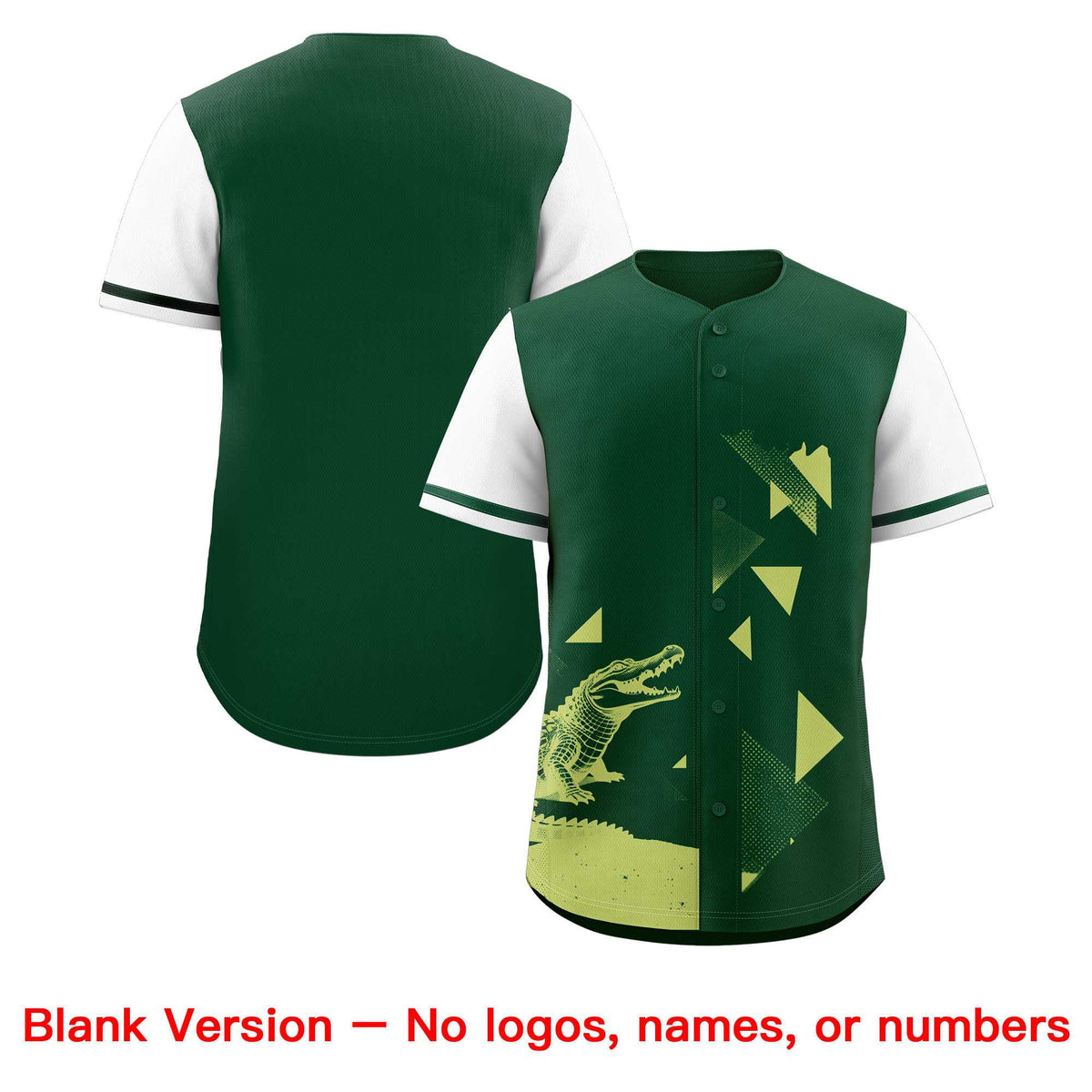 Custom White Green Raptor Series Raglan Sleeves Wrinkle-Resistant Baseball Jersey |KXKSHOP