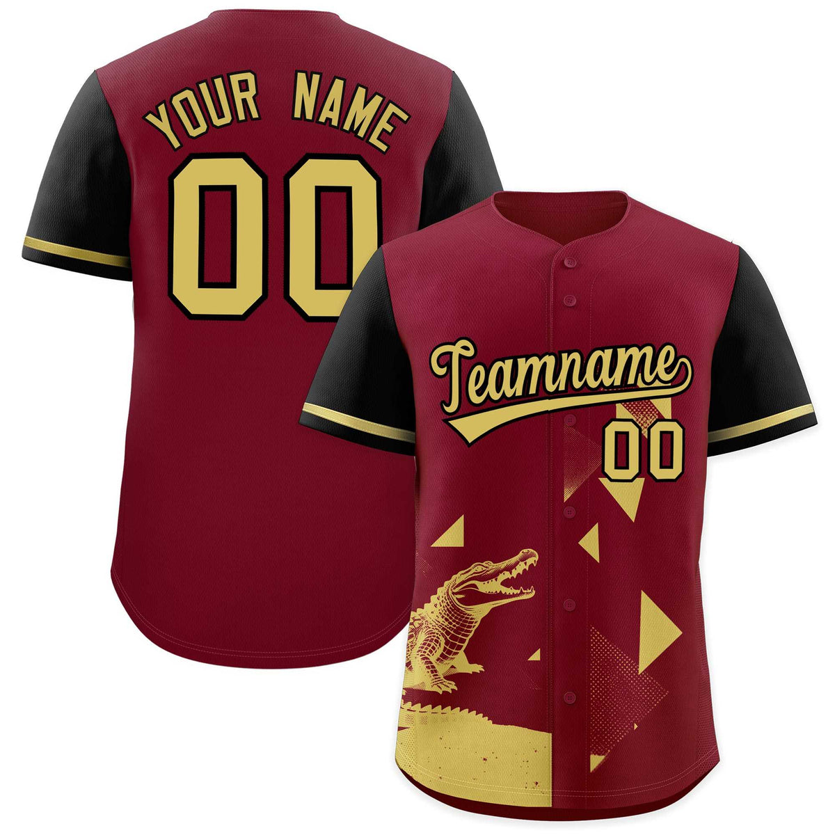 Custom Black Crimson Raptor Series Raglan Sleeves Street Style Baseball Jersey |KXKSHOP