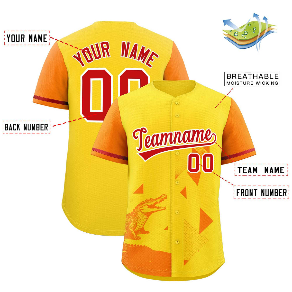 Custom Orange Gold Raptor Series Raglan Sleeves Casual Sports Baseball Jersey |KXKSHOP