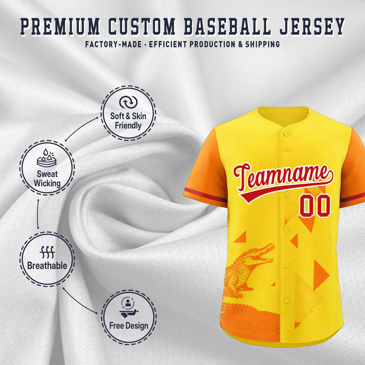 Custom Orange Gold Raptor Series Raglan Sleeves Casual Sports Baseball Jersey |KXKSHOP