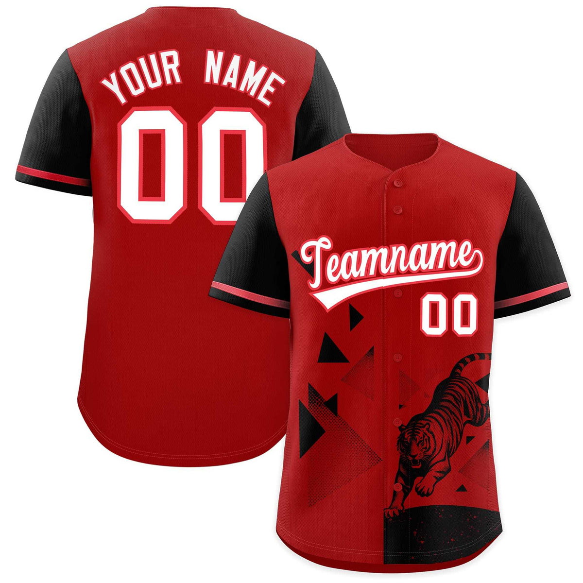 Custom Black Red Raptor Series Raglan Sleeves Lightweight Baseball Jersey |KXKSHOP