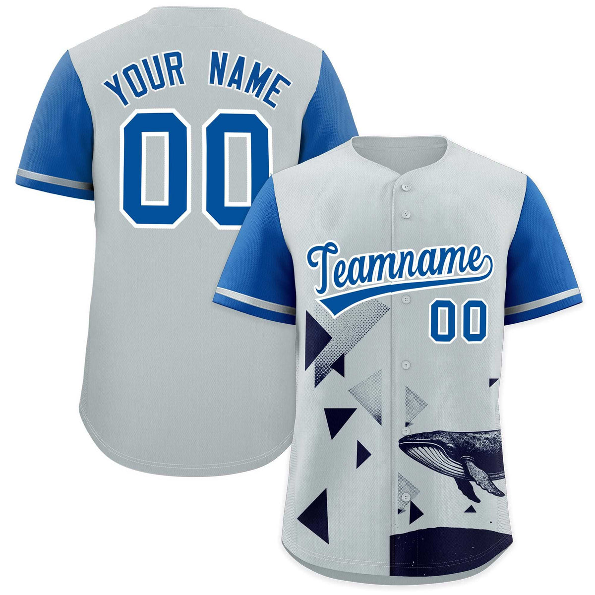 Custom Royal Silver Raptor Series Raglan Sleeves Street Style Baseball Jersey |KXKSHOP