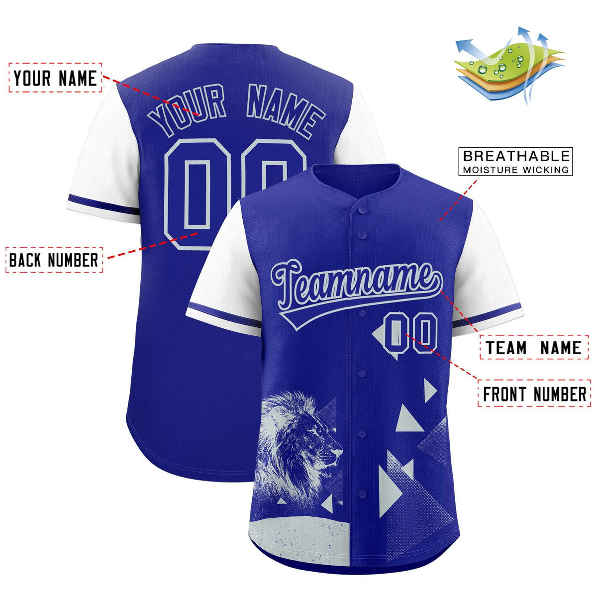 Custom White Royal Raptor Series Raglan Sleeves Lightweight Baseball Jersey |KXKSHOP
