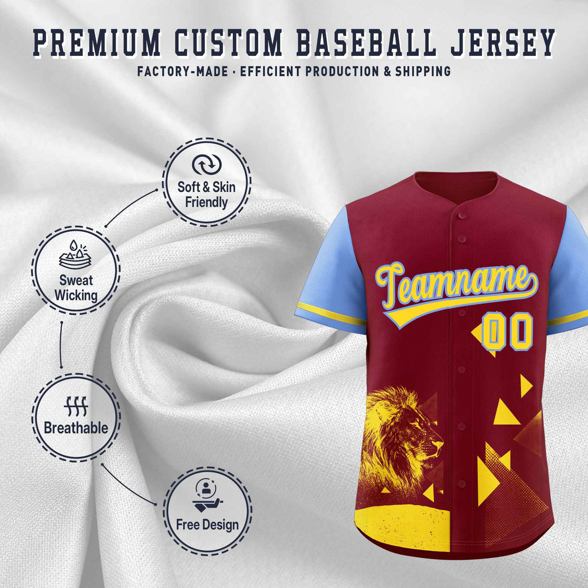 Custom Light Blue Crimson Raptor Series Raglan Sleeves Breathable Baseball Jersey |KXKSHOP