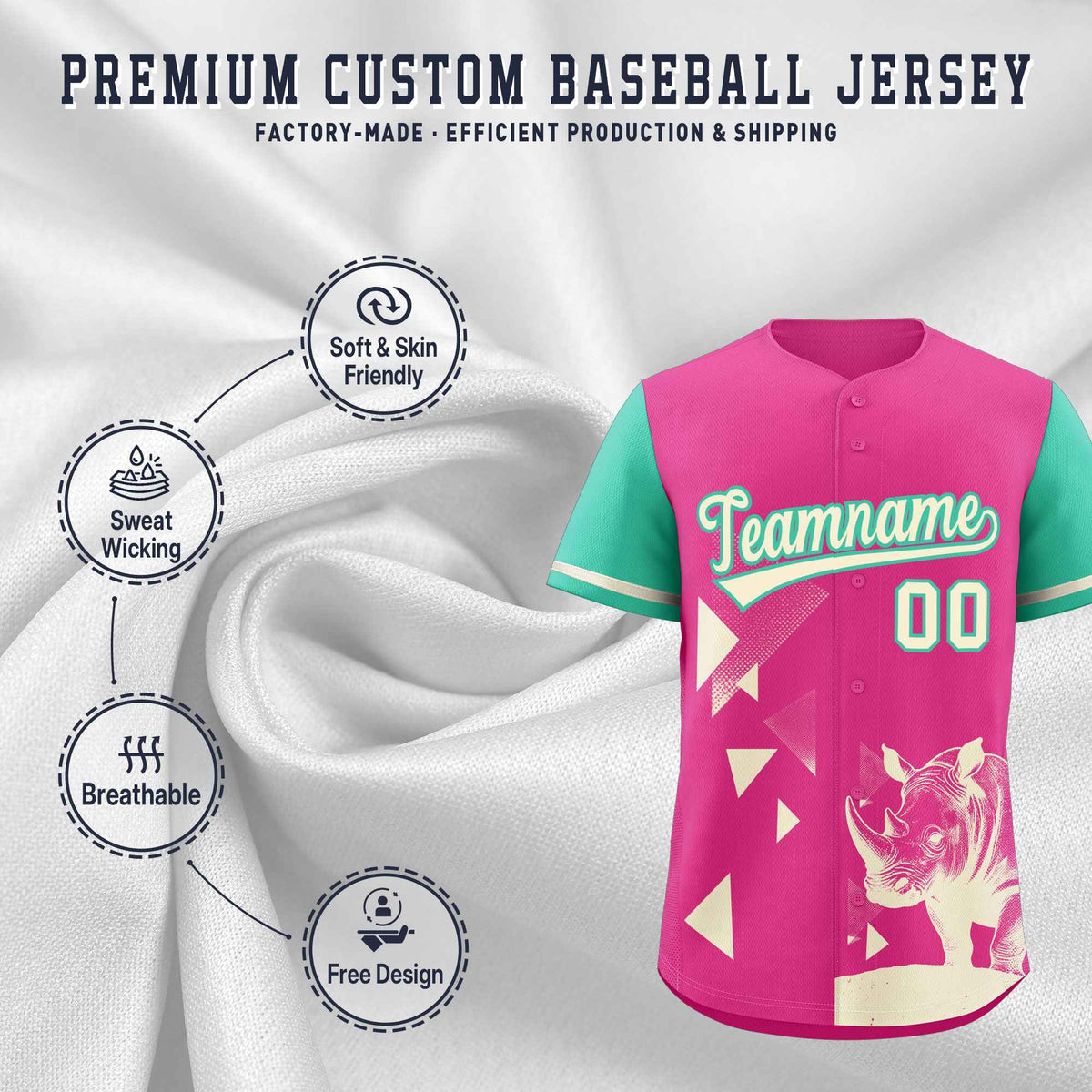 Custom Green Rose Red Raptor Series Raglan Sleeves Breathable Baseball Jersey |KXKSHOP