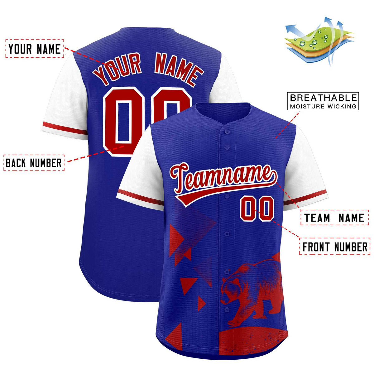 Custom White Royal Raptor Series Raglan Sleeves Breathable Baseball Jersey |KXKSHOP