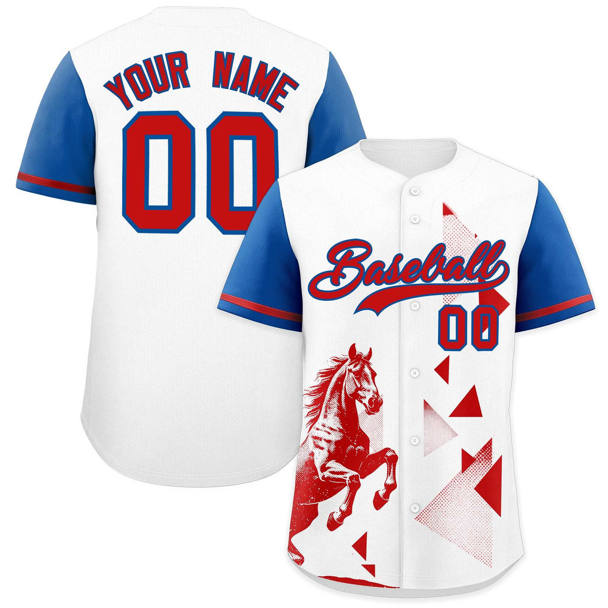 Custom Royal White Raptor Series Raglan Sleeves Lightweight Baseball Jersey