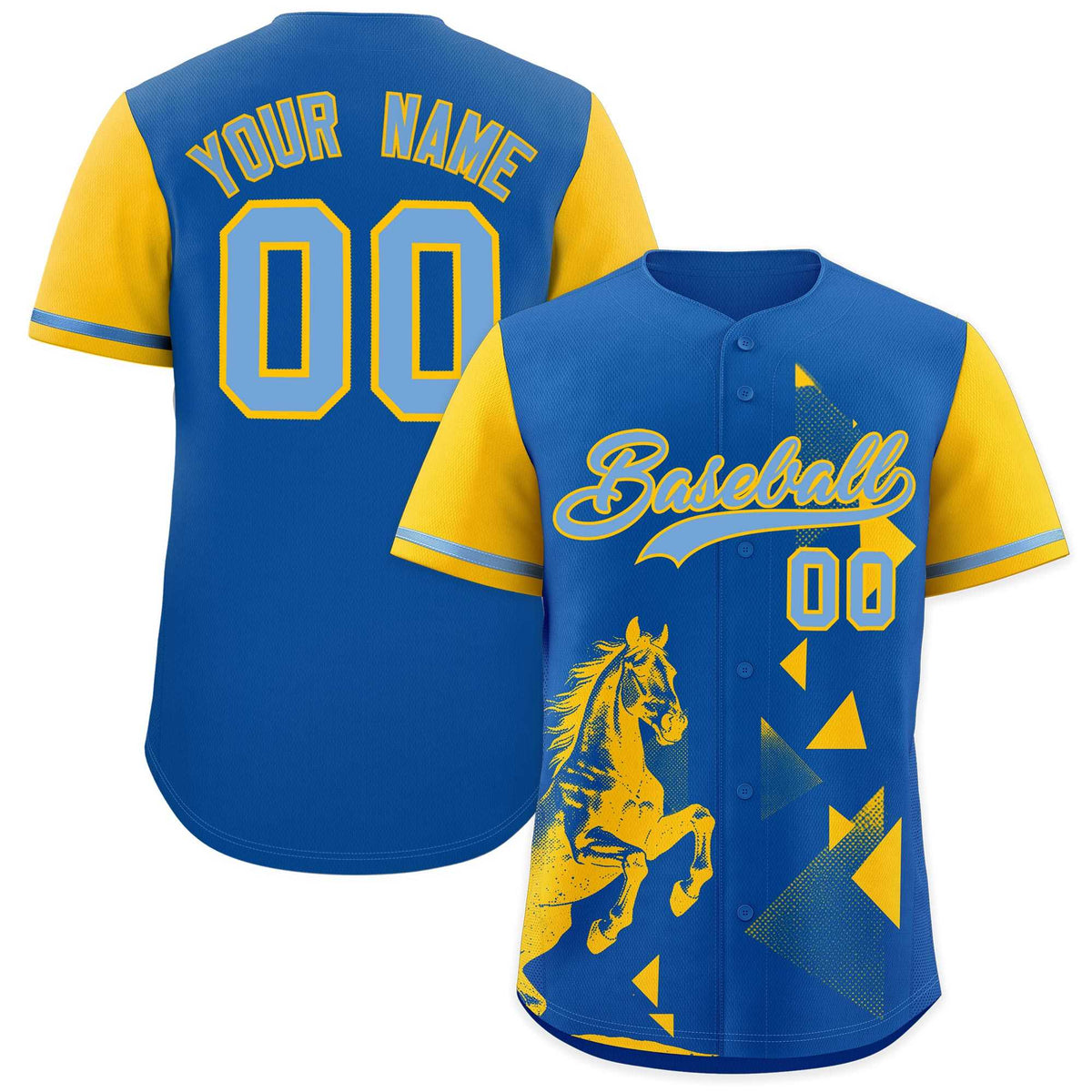 Custom Yellow Royal Raptor Series Raglan Sleeves Breathable Baseball Jersey