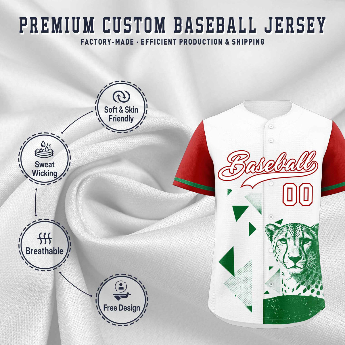 Custom Red White Raptor Series Raglan Sleeves Urban Style Baseball Jersey