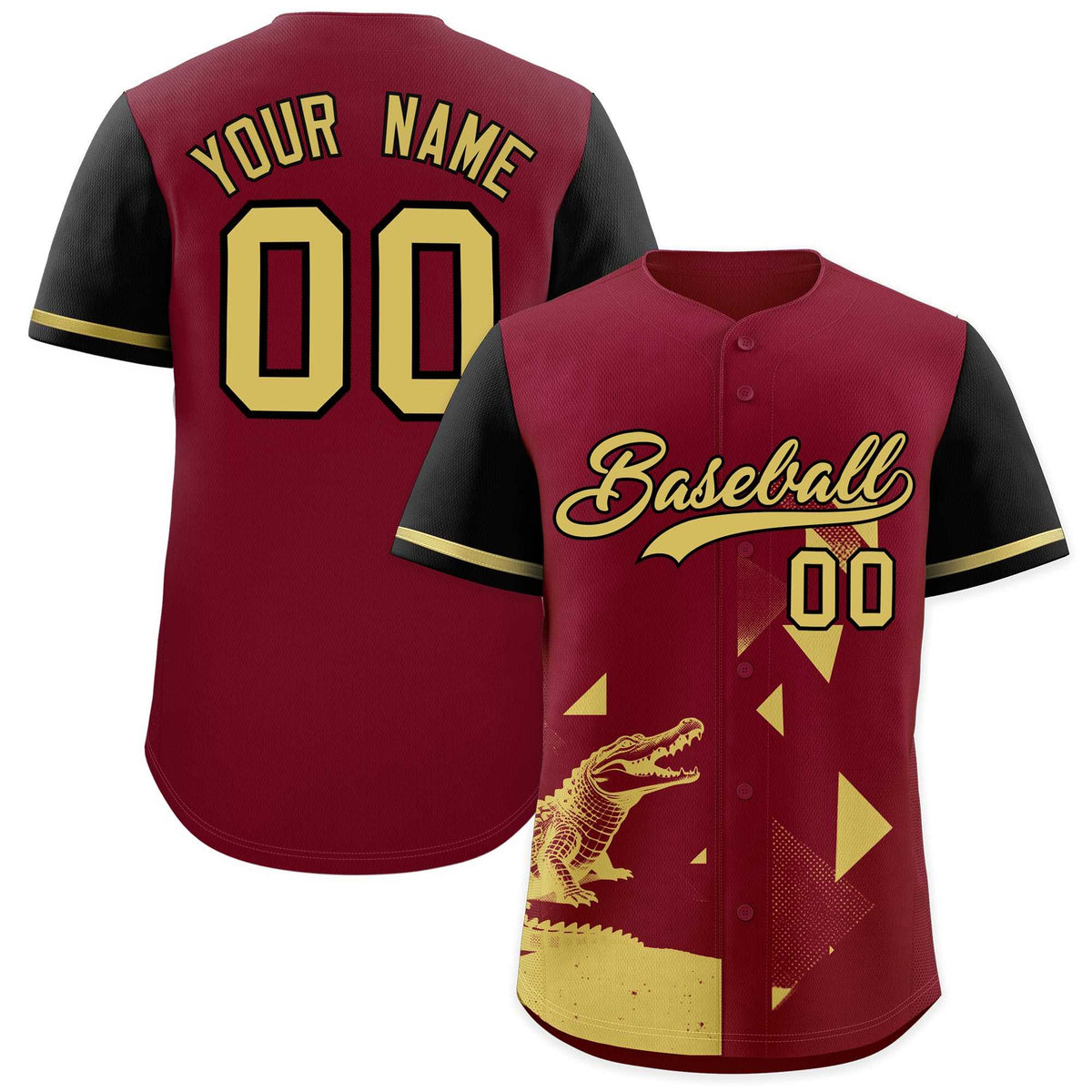 Custom Black Crimson Raptor Series Raglan Sleeves Street Style Baseball Jersey