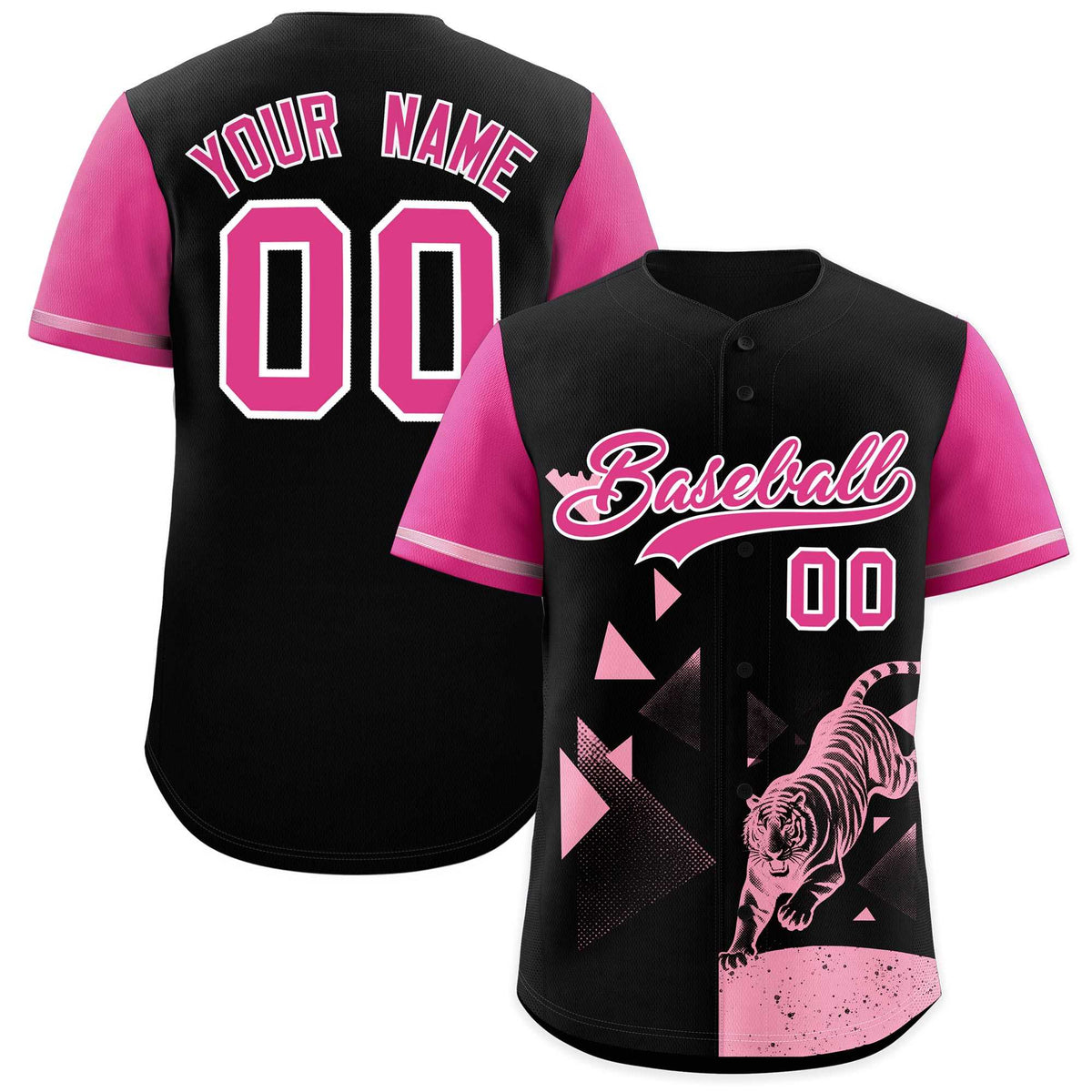 Custom Rose Red Black Raptor Series Raglan Sleeves Wrinkle-Resistant Baseball Jersey