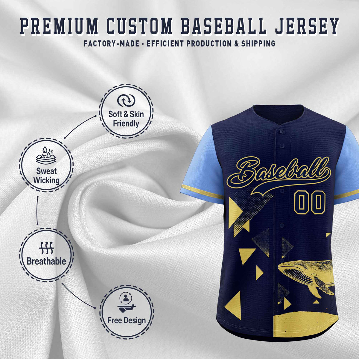 Custom Light Blue Navy Raptor Series Raglan Sleeves Casual Sports Baseball Jersey