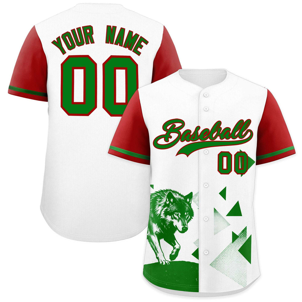 Custom Red White Raptor Series Raglan Sleeves Drapable Baseball Jersey