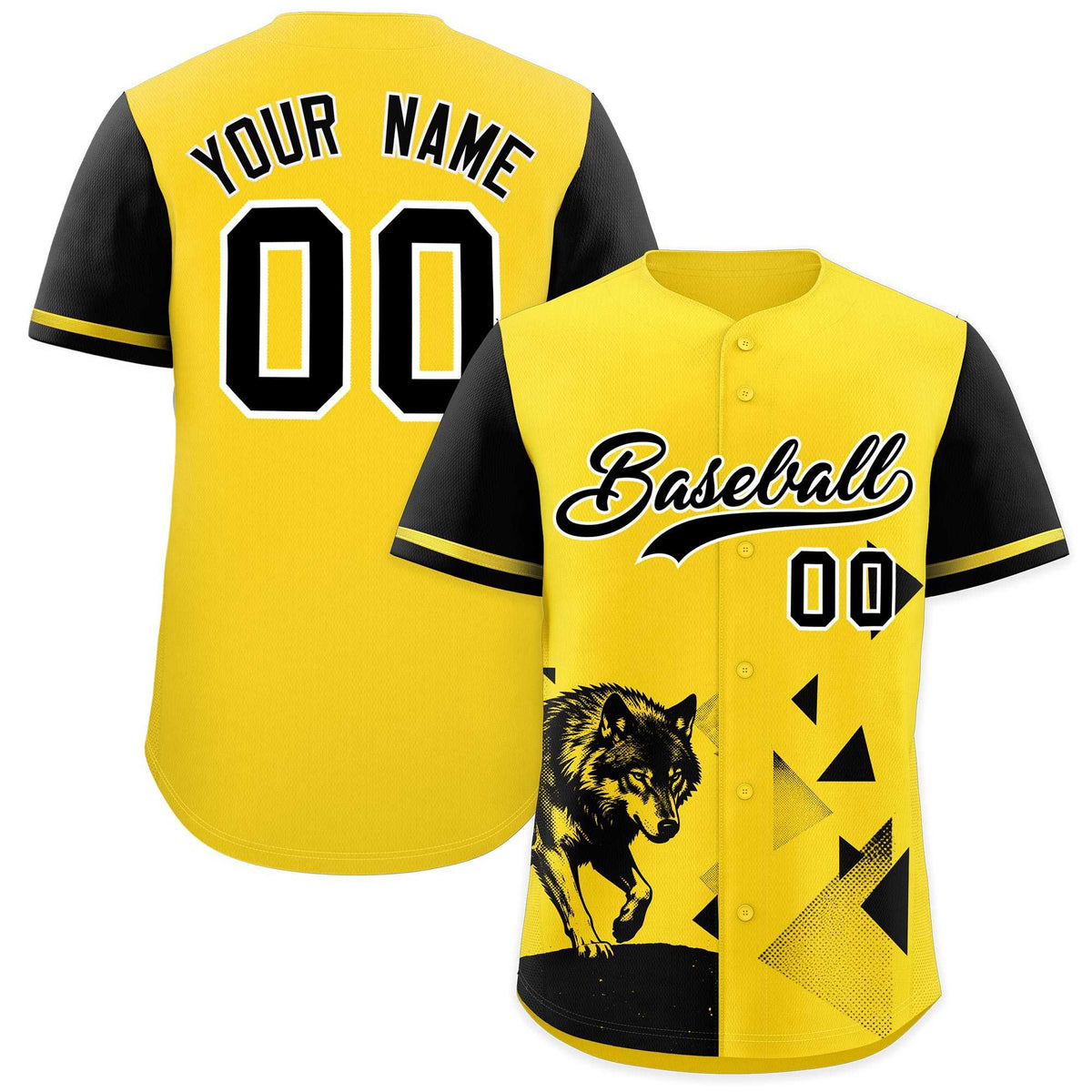 Custom Black Gold Raptor Series Raglan Sleeves Wrinkle-Resistant Baseball Jersey