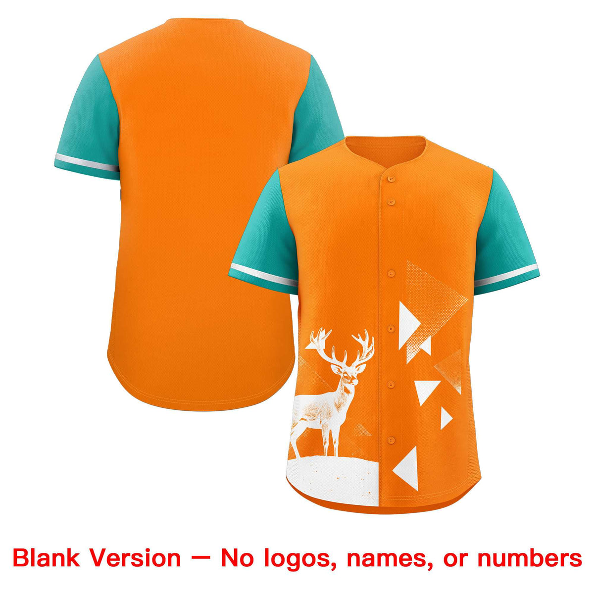 Custom Aqua Orange Raptor Series Raglan Sleeves Breathable Baseball Jersey