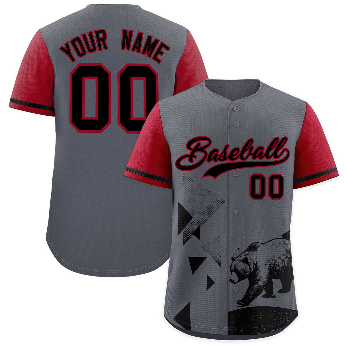 Custom Gray Scarlet Raptor Series Raglan Sleeves Urban Style Baseball Jersey