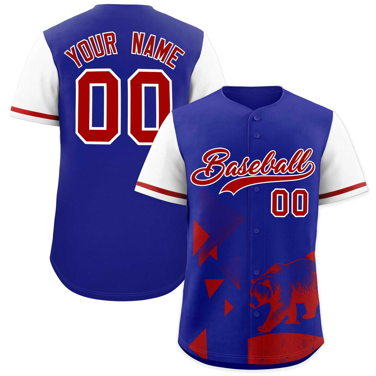 Custom White Royal Raptor Series Raglan Sleeves Breathable Baseball Jersey