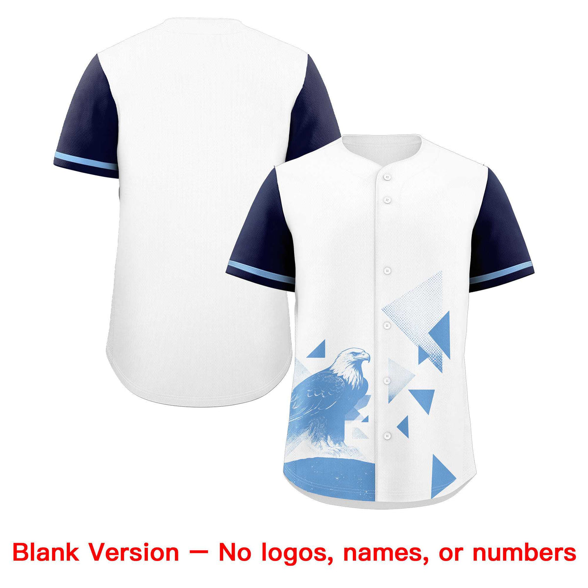 Custom Navy White Raptor Series Raglan Sleeves Hip Hop Baseball Jersey