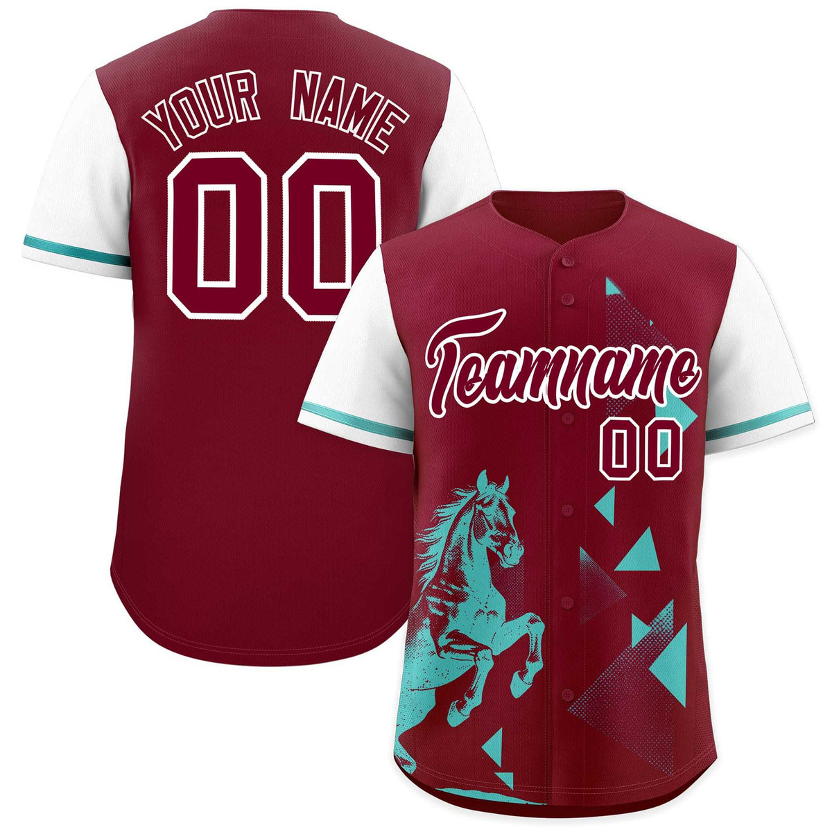 Custom White Crimson Raptor Series Raglan Sleeves Wrinkle-Resistant Baseball Jersey