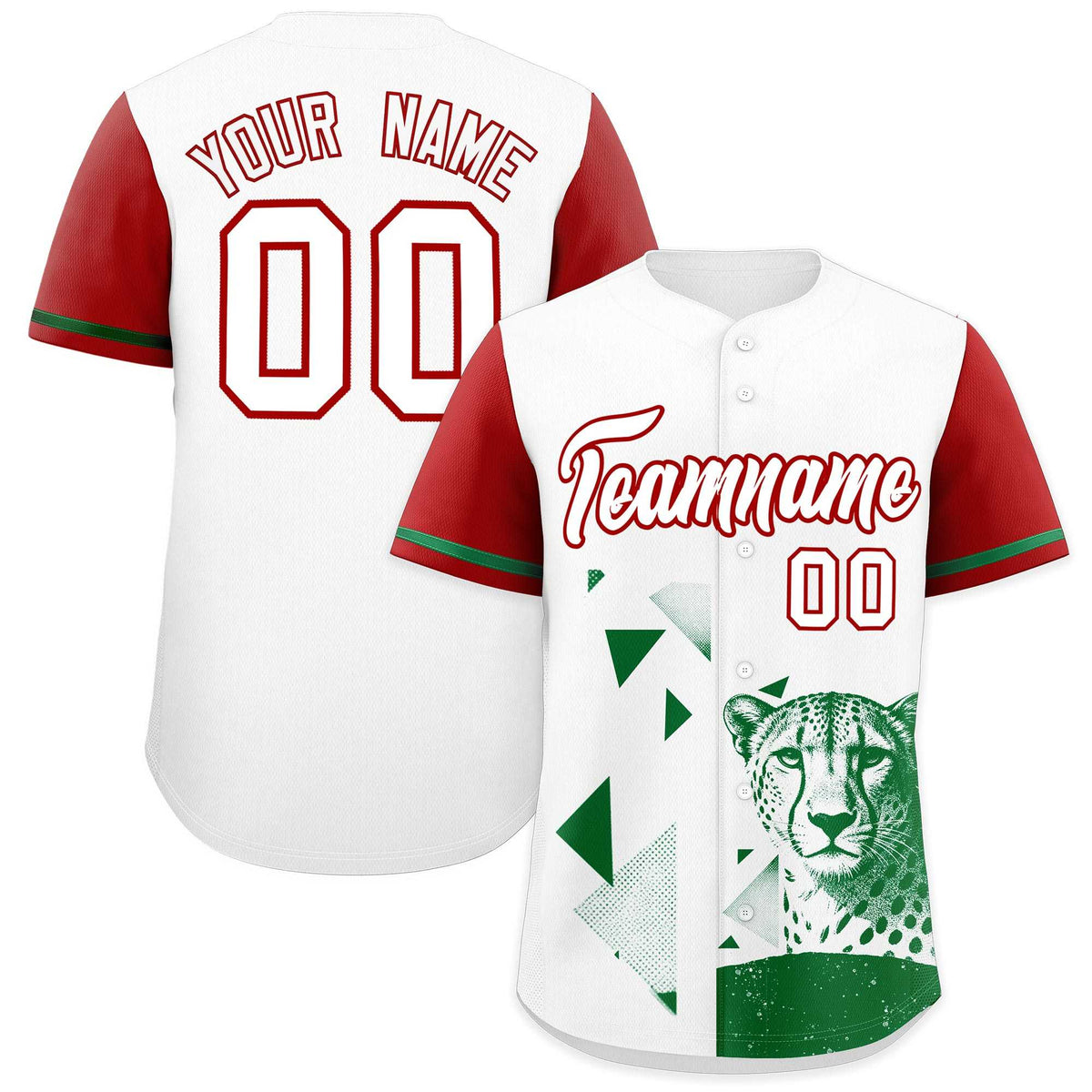 Custom Red White Raptor Series Raglan Sleeves Urban Style Baseball Jersey