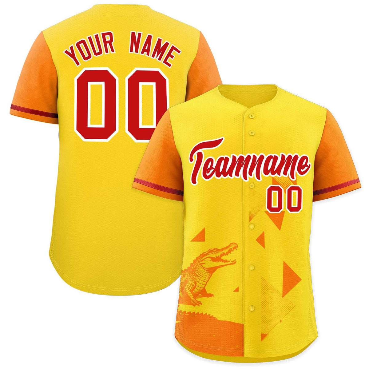 Custom Orange Gold Raptor Series Raglan Sleeves Casual Sports Baseball Jersey