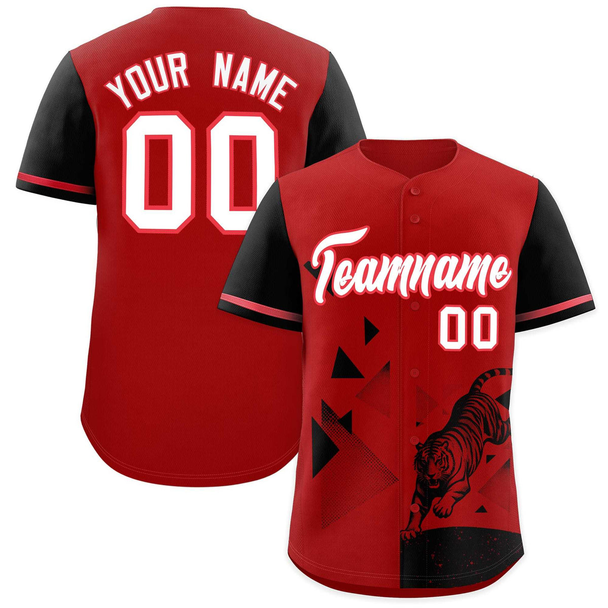 Custom Black Red Raptor Series Raglan Sleeves Lightweight Baseball Jersey