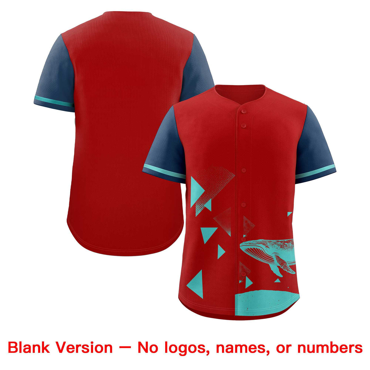 Custom Midnight Blue Red Raptor Series Raglan Sleeves Hip Hop Baseball Jersey