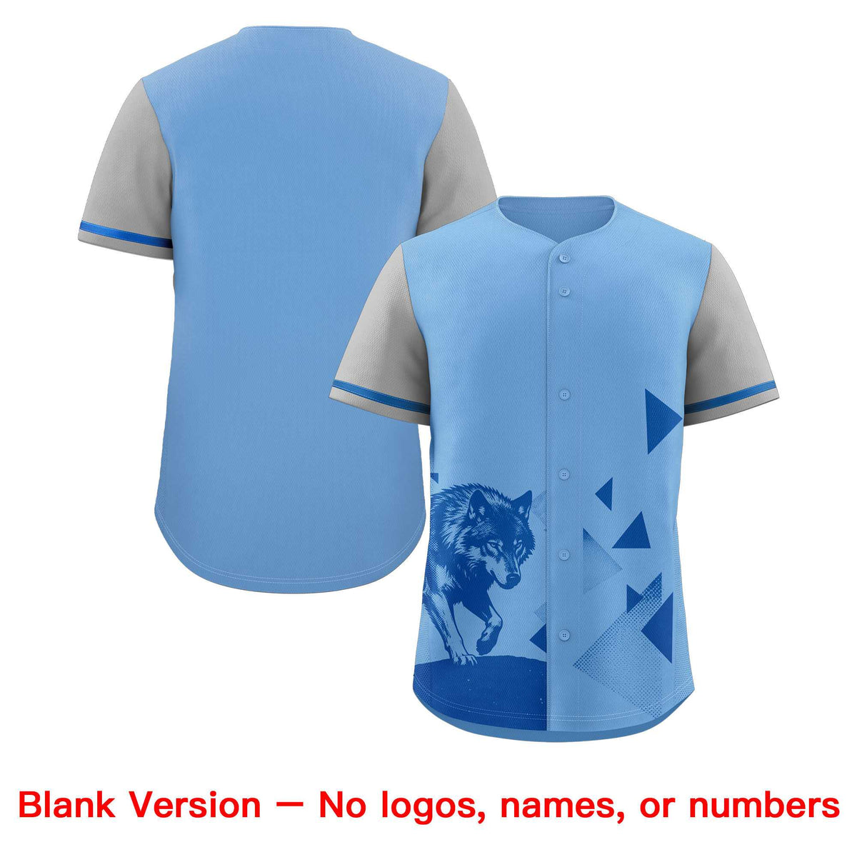 Custom Gray Powder Blue Raptor Series Raglan Sleeves Breathable Baseball Jersey