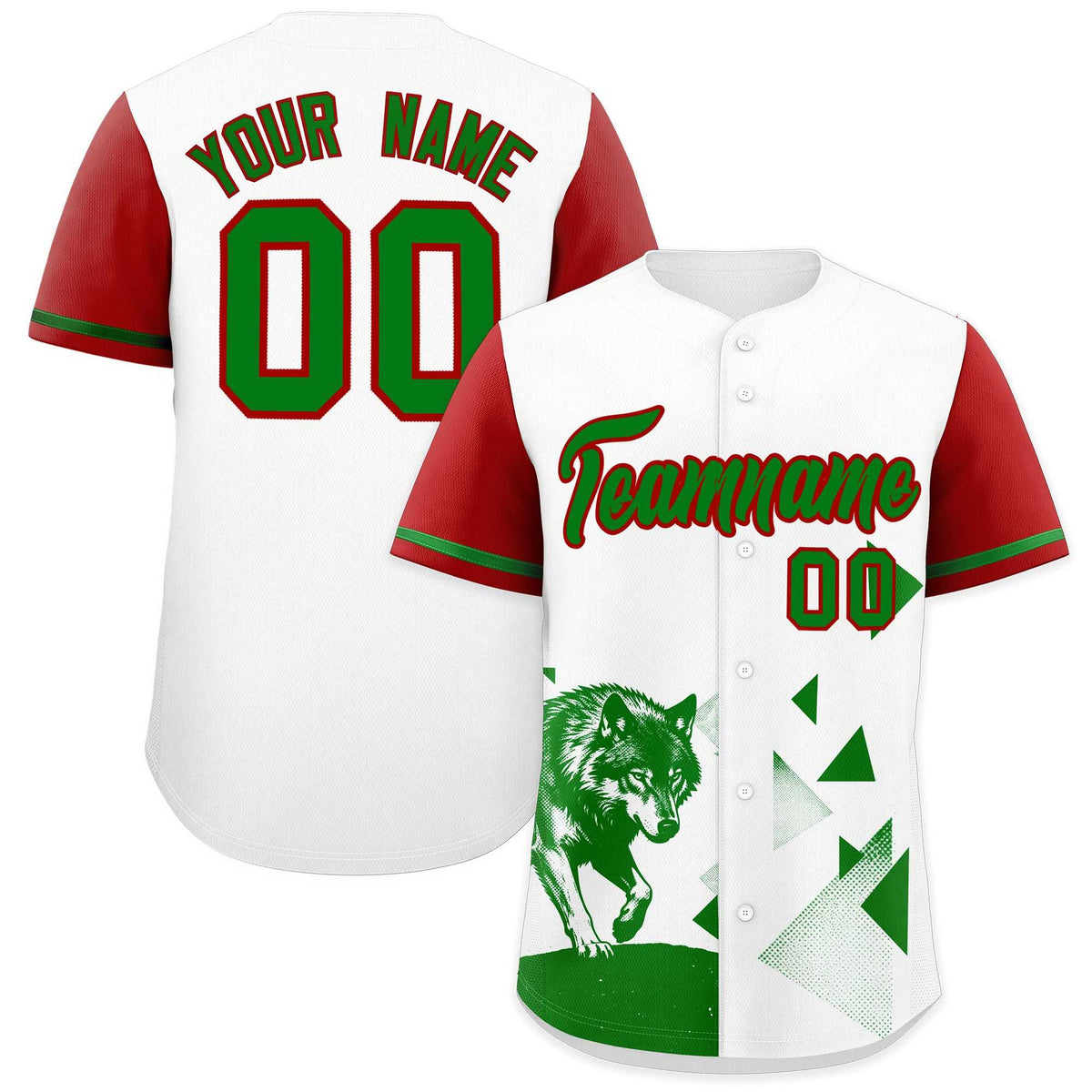 Custom Red White Raptor Series Raglan Sleeves Drapable Baseball Jersey