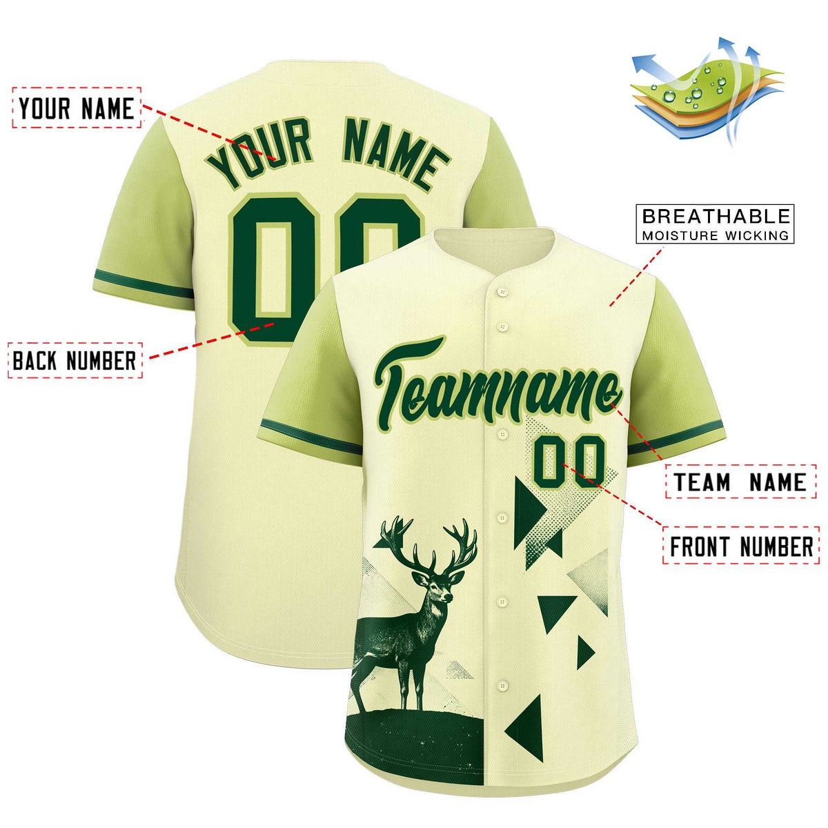 Custom Champagne Cream Raptor Series Raglan Sleeves Hip Hop Baseball Jersey