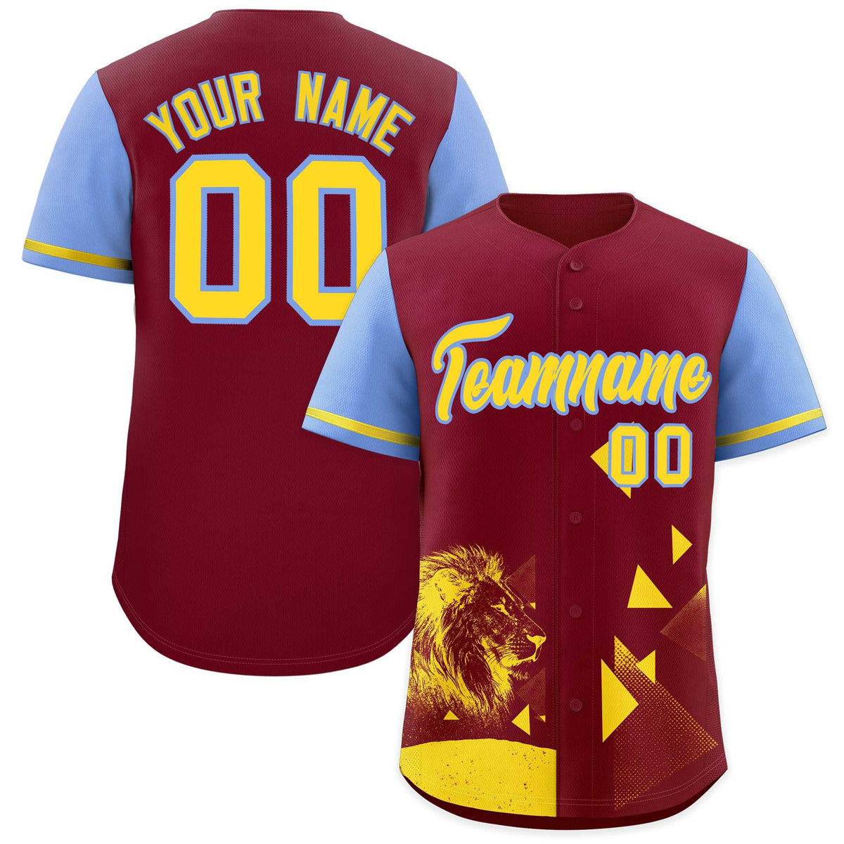 Custom Light Blue Crimson Raptor Series Raglan Sleeves Breathable Baseball Jersey