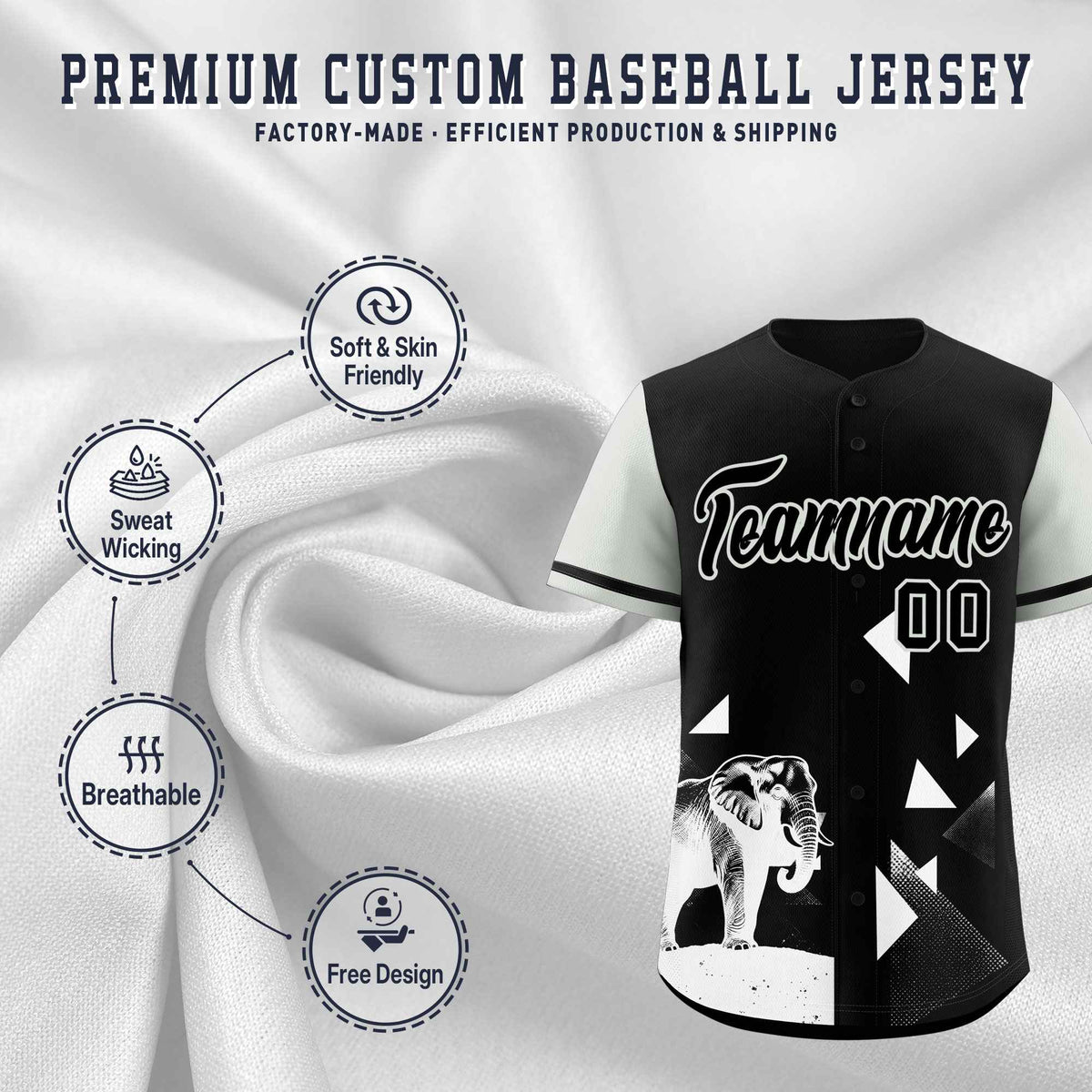 Custom Gray Black Raptor Series Raglan Sleeves Drapable Baseball Jersey