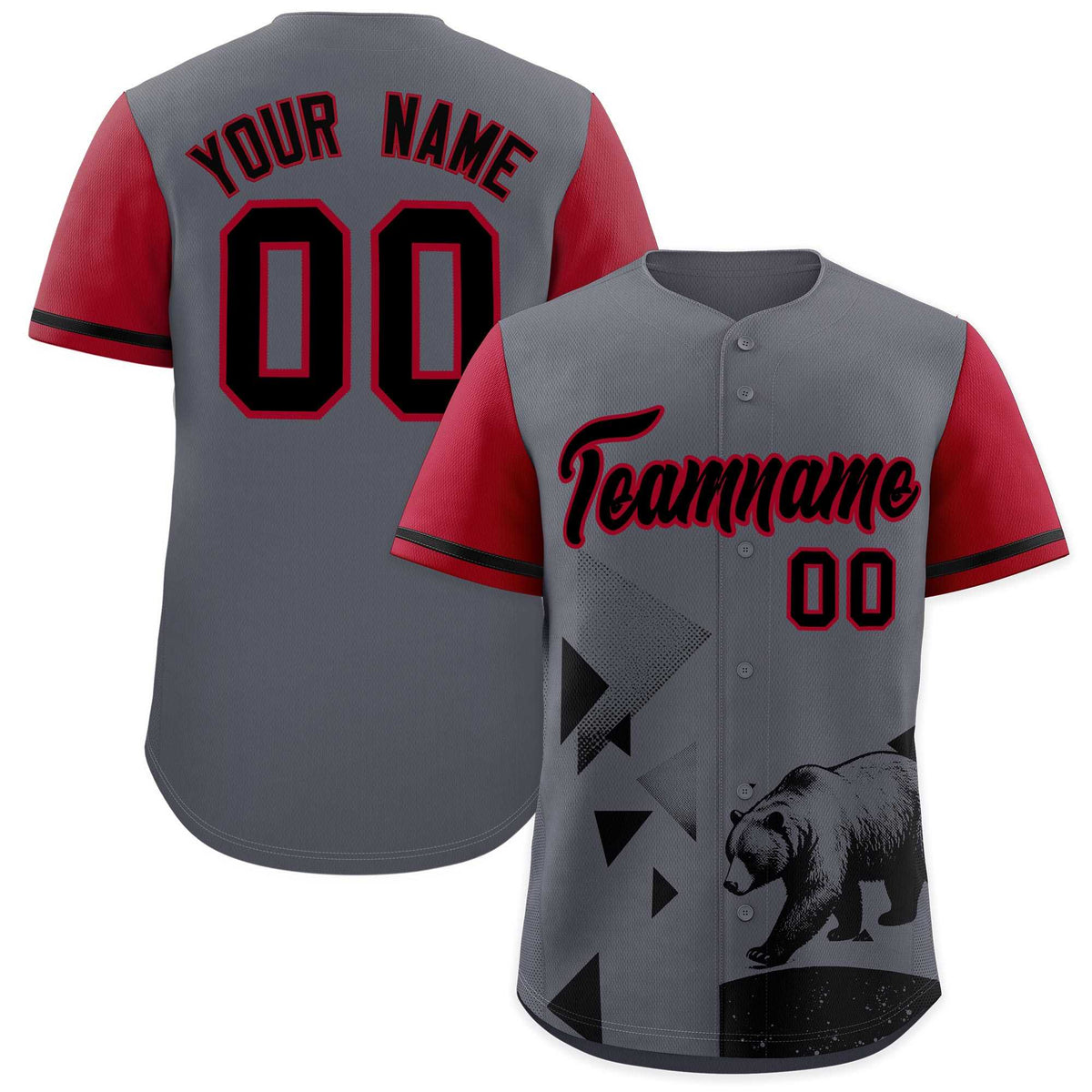 Custom Gray Scarlet Raptor Series Raglan Sleeves Urban Style Baseball Jersey
