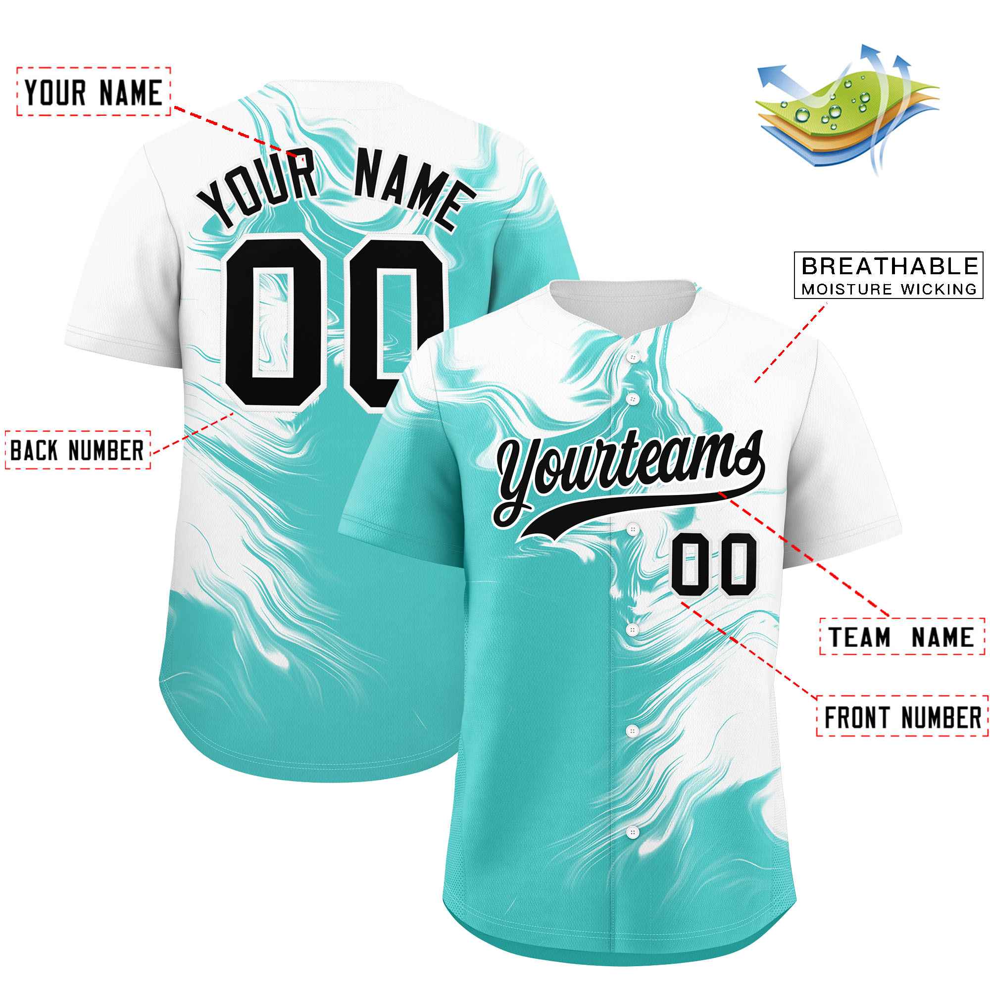 Custom White Bright Green Personalized Ink Pattern Authentic Baseball Jersey| KXKSHOP