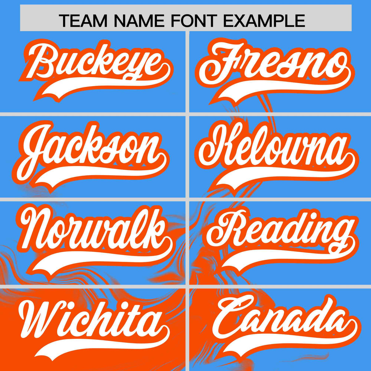 Custom Powder Blue Orange Personalized Ink Pattern Authentic Baseball Jersey| KXKSHOP