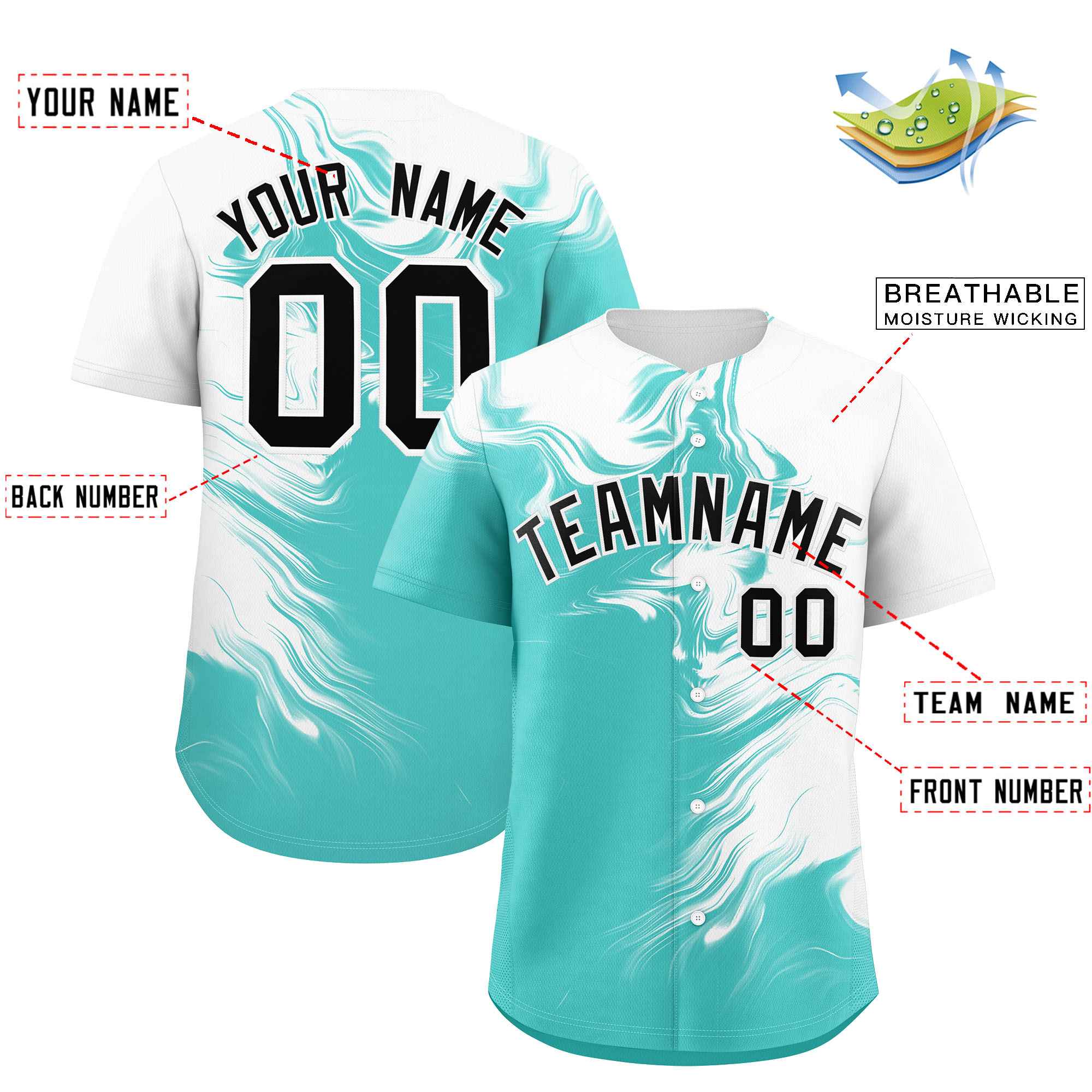 Custom White Bright Green Personalized Ink Pattern Authentic Baseball Jersey| KXKSHOP